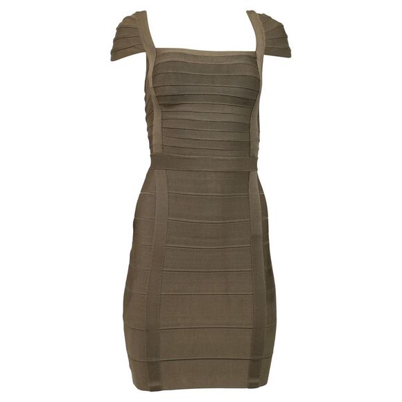 Herve Leger Dresses & Skirts - Herve Leger Kristen Mini Dress in Olive Rayon